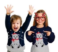 United Labels Pull de Noël pour enfants - Ours polaire bleu - Pull d'hiver tricoté pour garçons et filles, bleu, 122/128 cm