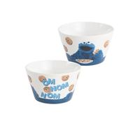 United Labels Sesame Street Bol - Monstre ramasse-miettes Om nom Cookie Bol à céréales en porcelaine 500 ml Blanc