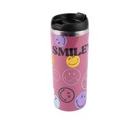 United Labels Smileyworld Tasse Coffee-To-Go - Smiley Tasse isotherme Tasse à café rose 350 ml