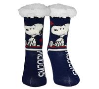United Labels Snoopy Chaussettes de chalet - chaussons doux femme, chauds, bleu, pointure 39-42