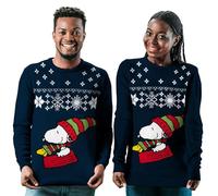 United Labels Snoopy - Pull de Noël unisexe - Bleu - Hiver - Pull en tricot - Pull pour homme et femme, bleu, 3XL