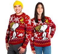 United Labels Snoopy Pull de Noël unisexe rouge d'hiver en tricot pour homme et femme, rouge, S