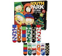 United Labels South Park calendrier de l’Avent avec 12 paires de chaussettes homme, taille 40-45, chaussettes basses et longues, idée cadeau Noël