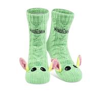 United Labels Star Wars The Mandalorian Chaussettes douillettes pour homme, vertes, taille unique 40-45, chaussettes stoppeurs moelleuses avec doublure sherpa, chaussettes chaudes, chaussettes de