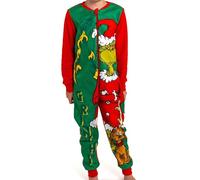 United Labels The Grinch Combinaison pour garçons et filles Combinaison Enfant Pyjama Pyjama à Manches Longues Vert/Rouge, multicolore, 122 cm-128 cm