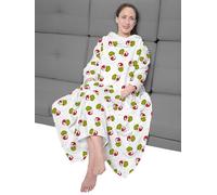 United Labels The Grinch Couverture TV avec manches et poches, imprimé intégral - Moelleuse - Avec grande poche ventrale - 130 x 170 cm - Blanc