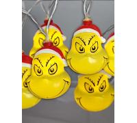 United Labels The Grinch Guirlande lumineuse LED 2m avec 10 LED blanc chaud fonctionne sur piles Décoration pour l'intérieur Connexion USB-C