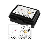 United Labels The Peanuts Snoopy Boîte à goûter - L'homme de cœur Boîte à déjeuner Boîte à goûter avec séparateur Noir