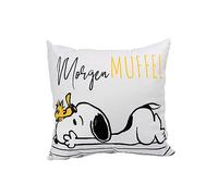 United Labels The Peanuts Snoopy Coussin décoratif, pour les fans - 30 x 30 cm - Blanc
