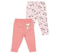 United Labels The Peanuts Snoopy Lot de 2 leggings pour bébé fille - Pantalon, leggings, pantalon bébé - Rose, rose, 62-68