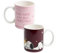 United Labels The Peanuts Snoopy Mug magique - Je t’aime le plus tasse à café en céramique, change de couleur, 320 ml