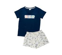 United Labels The Peanuts Snoopy Pyjama pour femme - Ensemble pyjama à manches courtes avec short - Bleu/gris (DE/NL/SE/PL, Alphanumérique, XL, régulier, bleu/gris), bleu/gris, XL