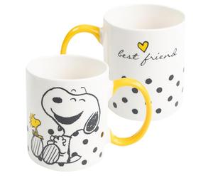 United Labels The Peanuts Snoopy Tasse à café en céramique 320 ml Blanc Jaune Best friend