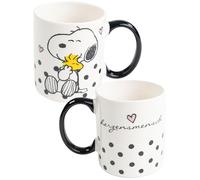United Labels The Peanuts Snoopy Tasse à café en céramique 320 ml Blanc Noir Homme Cœur