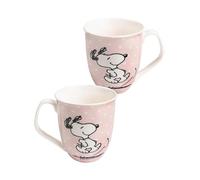 United Labels The Peanuts Tasse Snoopy 280 ml, rose à pois, tasse à café en céramique, tasse à café