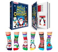 United Oddsocks - A Holly Jolly Christmas - Box of 6 Oddsocks for Kids - UK 12-5.5 EUR 30.5-38.5