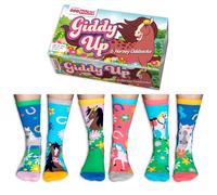 United Oddsocks Giddy Up Box of 6 Horsey Oddsocks For Girls UK 12-5.5 EUR 30.5-38.5