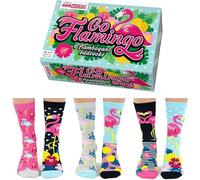 United Oddsocks GO Flamingo Boîte de 6 Oddsocks Femme 37-42 EU(UK 4-8)