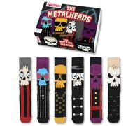 United Oddsocks Metalheads Coffret Cadeau avec 6 Chaussettes Homme Rock Mix