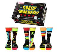 United Oddsocks - Novelty Space Invaders - Box of 6 Oddsocks for Men UK 6-11 | EUR 39-46 | US 7-12