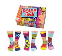 United Oddsocks - Coffret 6 Oddsocks Femme 37-42 (Pois Face) Multicoloured