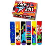 United Oddsocks - Sock n Roll - Boîte de 6 chaussettes colorées Mix & Match