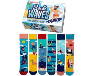 United Oddsocks Sock Waves 6 Odd Socks Coffret cadeau | UK 6-11 | EUR 39-46 | US 7-12, multicolore, Taille unique