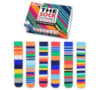 United Oddsocks The Sock Exchange Weekend Coffret Cadeau avec 6 Chaussettes Homme Rayées Colorées Mix and Match, Chaussettes Fantaisie en Coton pour Homme, Style Décontracté UK 6-11 EUR 39-46 US 7-12