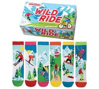 United Oddsocks Wild Ride 6 Odd Socks Coffret cadeau | UK 12-5.5 | EUR 30.5-38.5 | US 13.5-8, multicolore, taille unique