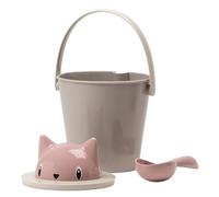 United Pets Crick - Seau à Croquettes pour Les Chats, fabriquè en Italie, cuillère-Mesure Incluse. Couleur: Rose/Gris. Designer: Giovannoni