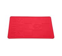 United Pets Mustafà Design Tapis de gamelle pour Chien et Chat, fabriqué en Italie, antidérapant, Taille M, Rouge