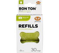 Sacs Biodégradables Pour Chiens - United Pets - Bon Ton Regular - Refill Vert - Ultra-Résistants - 30 Sacs