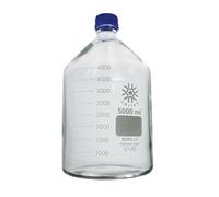 United Scientific ™ Bouteilles de stockage rondes de 5 000 ml (5 L) de qualité laboratoire avec bouchon à vis GL45, verre borosilicate 3.3