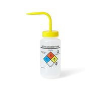 United Scientific™ UniSafe™ Laboratory Grade Wide Mouth LDPE Vented Chemical Wash Bottle, Dichloromethane, 500mL (16oz), 4-Color, Pack of 6