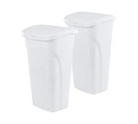United Solutions Lot de 2 poubelles de cuisine peu encombrantes de 40 litres avec double couvercle basculant, s'adapte dans les espaces étroits et parfaite pour les bureaux commerciaux, le bureau à
