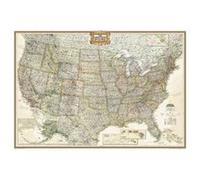 Carte murale (en anglais) - USA politique, style antique - 111 x 77 cm (format standard) | National Geographic - Plastifiée