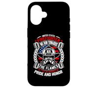 United States Firefighter We Run Towards The Flames Coque pour iPhone 16