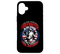 United States Firefighter We Run Towards The Flames Coque pour iPhone 16 Plus