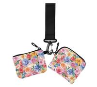 United States Lot de 2 portefeuilles colorés pour femme avec dragonne et dragonne pour un usage quotidien Motif roses, États-Unis rose beauté fleurs d'été colorées, 1 size, Décontracté