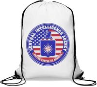 United States of America Central Intelligence Agency Gym Sack Casual Drawstring Bag White