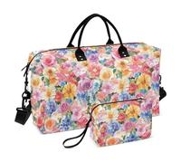 United States Rose Beauty Summer Flowers Colorful Decorative Oversize Travel Duffel Bag Tote Bag with Toiletry Bag for Trip Large Capacity Bolso para