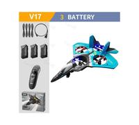 (United StatesBlue 3 Battery) Drone V17 Trick 4 Rotor RC Glider Aircraft Mini Drone LED 2.4G Gravity Sensor Remote Control Helicop