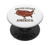 United Steaks of America - BBQ Steak Drapeau des États-Unis PopSockets PopGrip Adhésif