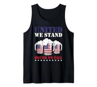 United We Stand Drunk We Fall Drinking Beer 4th of July Débardeur