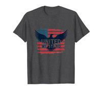 United We Stand Emblème Patriotique Aigle Drapeau américain T-Shirt, Homme, Chiné Foncé, S