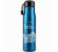 United1871 Gourde isotherme Berlin Skyline 500 ml Bleu | Bouteille isotherme avec motif Berlin. Double paroi en acier inoxydable, isolation sous vide, anti-fuite, 500 ml.