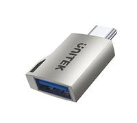 UNITEK Adaptateur USB-C vers USB-A A1025GNI – Mâle vers Femelle, Argent, Boîtier Zinc, USB 2.0/1.1