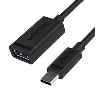 UNITEK Adaptateur USB-C (M) vers USB-A (F) 10 Gbps 60 W | 476BK-1M | Connecteur USB-C | Port USB-A | USB 3.1 Gen2 (3.2 Gen2) 10 Gbps Standard | Couleur : Noir | Courant de Sortie : 20 A |