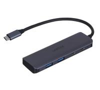 UNITEK Aluminium 4 en 1 USB 3.2 Gen1 Transfert de données 5 Gbps Câble intégré 15 cm avec connecteur USB-C 4 Ports 2 x USB-C 2 x USB-A Plug and Play Couleur Gris sidéral Recommandé pour Les MacBooks