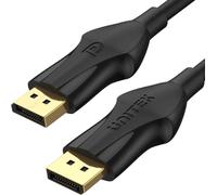 Unitek C1624BK-1M 8K DisplayPort 1.4 - Câble noir (8K @ 60Hz, 4K 144Hz, 1440p @240Hz) / 32,4 Gbps de bande passante / 1.2 (DSC), FEC, métadonnées HDR dynamiques/ connecteur doré